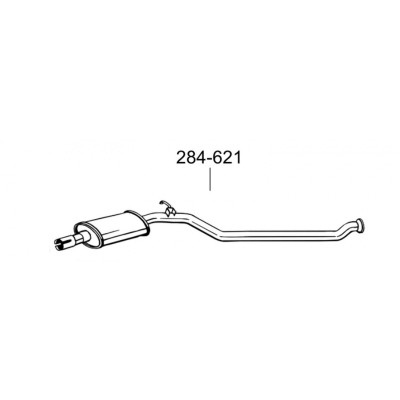 Глушник передній Пежо 206 (Peugeot 206) CC 2.0i-16V 00-07 (284-621) Bosal 19.242 алюмінізірованний