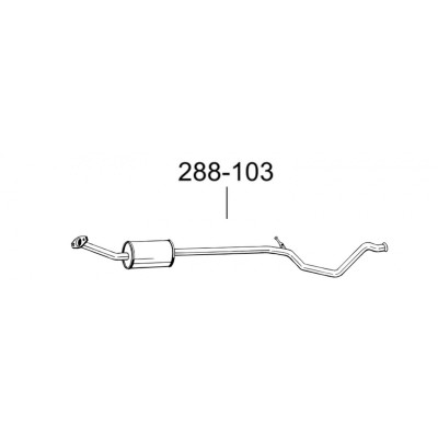 Глушник передній Пежо 307 (Peugeot 307) 1.6i-16V 01- (288-103) Bosal 19.203 алюмінізірованний