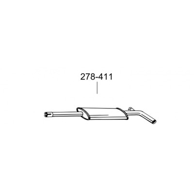 Глушник передній Рено Сценик (Renault Scenic)/Рено Гранд Сценик (Renault Grand Scenic)/Рено Меган II (Renault Megane II) 02-05 (278-411) Bosal 21.89 алюмінізованний