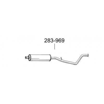 Глушник передній Сітроен С4 (Citroen C4) 04-07/Пежо 307 (Peugeot 307) (283-969) Bosal 19.220 алюмінізірованний