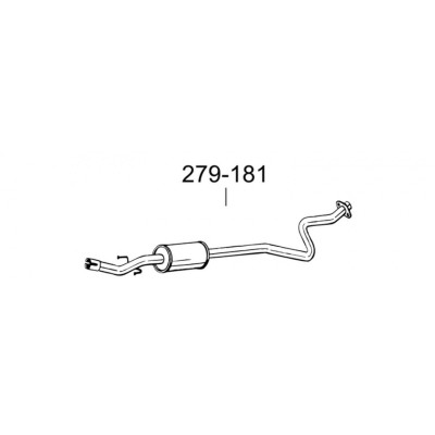 Глушник передній Тойота Яріс (Toyota Yaris) 1.0 -16V 99-03 (279-181) Bosal 26.286 алюмінізірованний