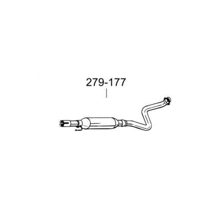 Глушник передній Тойота Ярис (Toyota Yaris) 99- (279-177) Bosal алюмінізований