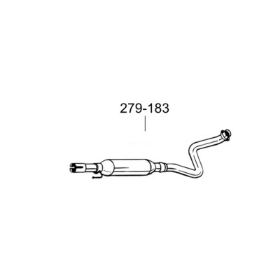 Глушник передній Тойота Яріс Версо (Toyota Yaris Verso) 1.3 16V; 99-02 (279-183) Bosal 26.09 алюмінізірованний