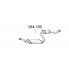 Глушник передній Вольво С40/В40 (Volvo S40/V40) (31.250) 1.6i -16V; 1.8i -16V; 2.0i -16V 00-01 (284-155) Bosal 31.250 алюмінізірованний