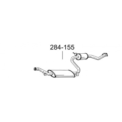 Глушник передній Вольво С40/В40 (Volvo S40/V40) (31.250) 1.6i -16V; 1.8i -16V; 2.0i -16V 00-01 (284-155) Bosal 31.250 алюмінізірованний