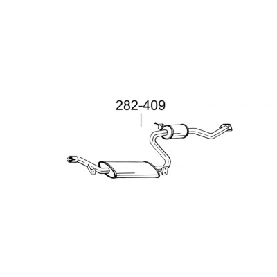 Глушник передній Вольво С40/В40 (Volvo S40/V40) 1.6i -16V; 1.8i -16V; 2.0i -16V 96 -00 (282-409) Bosal 31.250 алюмінізірованний