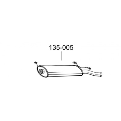 Глушник Сітроен Ксара (Citroen Xsara) 00-04 (135-005) Bosal 04.285 алюмінізірованний