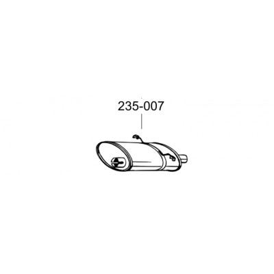 Глушник Вольво 700, 900 серії (Volvo 700, 900 series) 83-98 (235-007) Bosal алюмінізірованний
