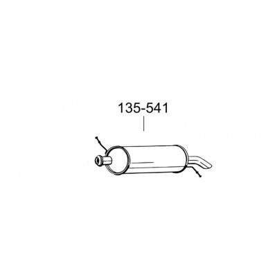 Глушник задній Сітроен С5 (Citroen C5) 1.8i -16V 2.0i -16V 2.0HPi -16V 00-02 (135-541) Bosal 04.263 алюмінізірованний