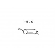 Глушник задній Фіат Добло (Fiat Doblo) 1.2 09/00-05 (148-339) Bosal 07.415 Алюмінізірованний