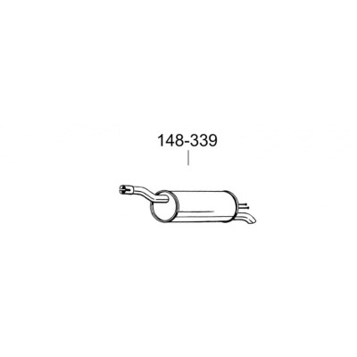 Глушник задній Фіат Добло (Fiat Doblo) 1.2 09/00-05 (148-339) Bosal 07.415 Алюмінізірованний