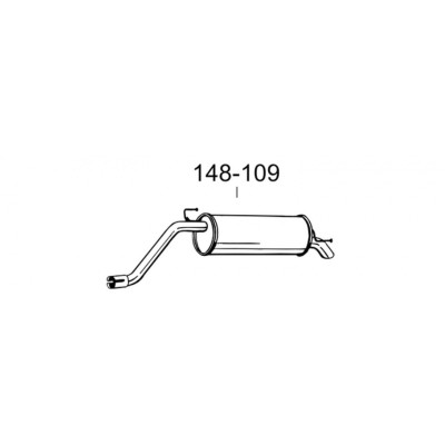 Глушник задній Фіат Гранде Пунто (Fiat Grande Punto) 05- (148-109) Bosal 07.433 Алюмінізірованний