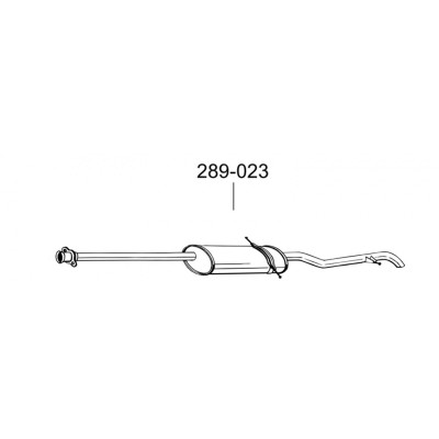 Глушник задній Мерседес А140, А160, А190 (Mercedes A140, A160, A190) 1.4/1.9 97- (289-023) Bosal 13.180 алюмінізірованний