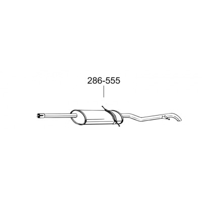 Глушник задній Мерседес Ванео (Mercedes Vaneo) 1.7 CDi Turbo Diesel 02-06 (286-555) Bosal 13.193 алюмінізірованний