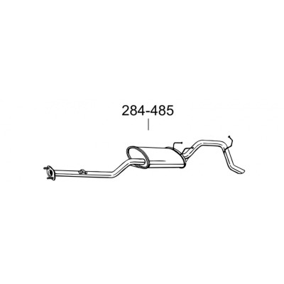 Глушник задній Ниссан Пиксо (Nissan Pixo) 09- (284-485) Bosal алюмінізованний