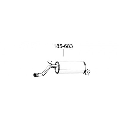 Глушник задній Опель Корса Д (Opel Corsa D) 06- (185-683) Bosal 07.441 алюмінізірованний