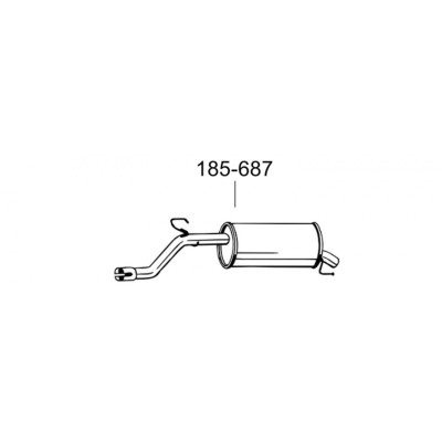 Глушник задній Опель Корса Д (Opel Corsa D) 1.0 06 (185-687) Bosal 17.341 алюмінізірованний