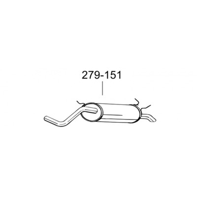 Глушник задній Рено Сценик I (Renault Scenic I) 1.6 99-02/Рено Меган (Renault Megane) 01-02 (279-151) Bosal 21.81 алюмінізірованний