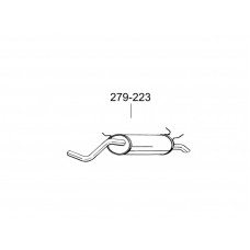 Глушник задній Рено Меган, Сценик (Renault Megane, Scenic) 1.9 TD 96-02 (279-223) Bosal 21.80 алюмінізірованний