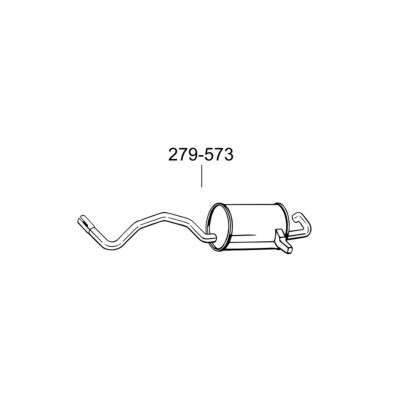 Глушник задній Рено Меган III (Renault Megane III) 1.5D, 1.9D 08 (279-573) Bosal 21.312 алюмінізірованний