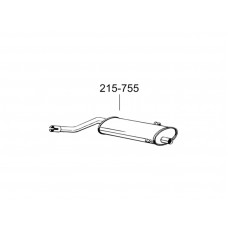 Глушник задній Сааб 900 (SAAB 900) 84-86 (215-755) Bosal алюмінізований