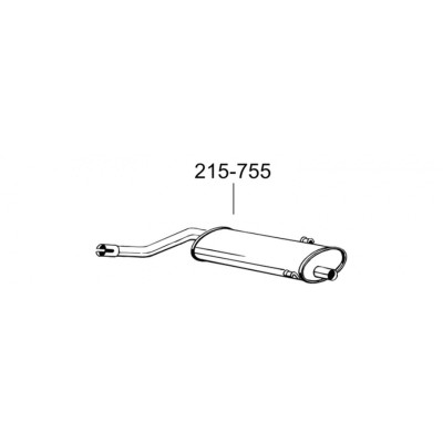 Глушник задній Сааб 900 (SAAB 900) 84-86 (215-755) Bosal алюмінізований