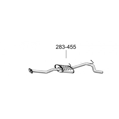 Глушник задній Сузукі Альто (Suzuki Alto) 1.1 01- (283-455) Bosal 25.65 алюмінізований