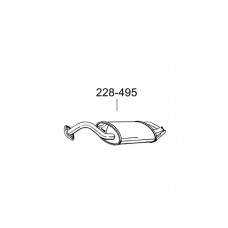 Глушник задній Тойота Королла (Toyota Corolla) 1.4D 8V 04 - 07 (228-495) Bosal 26.271 алюмінізірованний