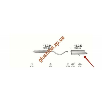 Глушник Пежо 307 (Peugeot 307) 1.6/2.0 HDi kombi 02-07 (19.223) Polmostrow алюмінізірованний