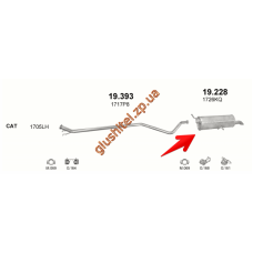 Глушник Пежо 307 (Peugeot 307) 1.4 HDi TD 02-04 hatchback (19.228) Polmostrow алюмінізірованний