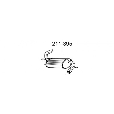 Глушник Ленд Ровер Фрілендер (Land Rover Freelander) 2.0 TD 97-00 (211-395) Bosal 53.03 алюмінізірованний