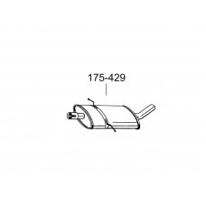 Глушник Мерседес А160 (Mercedes A160)/Мерседес В169 (Mercedes W169) 2.0 D 04-12 (175-429) Bosal 13.23 алюмінізірованний