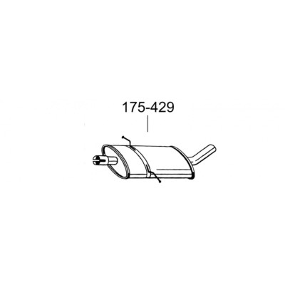 Глушник Мерседес А160 (Mercedes A160)/Мерседес В169 (Mercedes W169) 2.0 D 04-12 (175-429) Bosal 13.23 алюмінізірованний