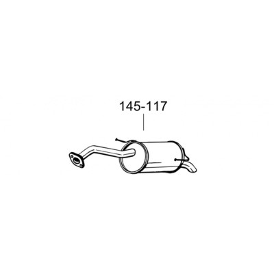 Глушник Ниссан Микра (Nissan Micra) 03-05 (145-117) Bosal алюмінізований