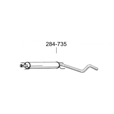 Резонатор Опель Астра Г (Opel Astra G) 03-04 (284-735) Bosal алюмінізований