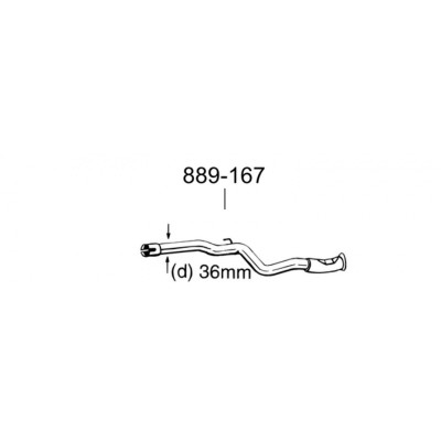 Труба Пежо 106 (Peugeot 106) 96-04 (889-167) Bosal алюмінізована