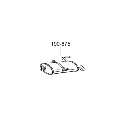 Глушник Пежо 206 (Peugeot 206) 1.1i; 1.4i; 1.4HDiTD;1.6i kombi 01 -12/03 (190-875) Bosal 19.403 алюмінізований