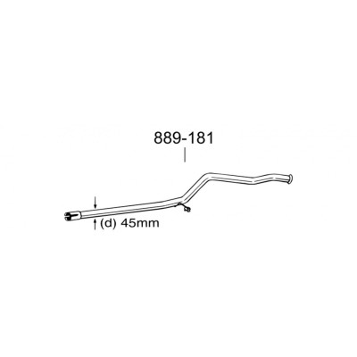 Труба Пежо 206 (Peugeot 206) 98-03 (889-181) Bosal алюмінізована