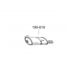 Глушитель Пежо 206 (Peugeot 206) 2.0 16V 99 -07 (190-619) Bosal 19.507 алюминизированный