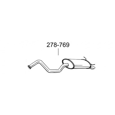Глушитель Рено Лагуна (Renault Laguna) 1.6 -16V; 1.8 -16V; 1.9dTi; 2.0i -16V; 2.2D kat 94- (278-769) Bosal 21.17 алюмінізованний