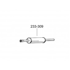 Резонатор Фольксваген Гольф II (Volkswagen Golf II) 1.6TD/1.8/1.8i kat.83-92/Фольксваген Джетта (Volkswagen Jetta) 84-92/Фольксваген Пассат (Volkswagen Passat) 88-99 (233-309) Bosal алюмінізірованний