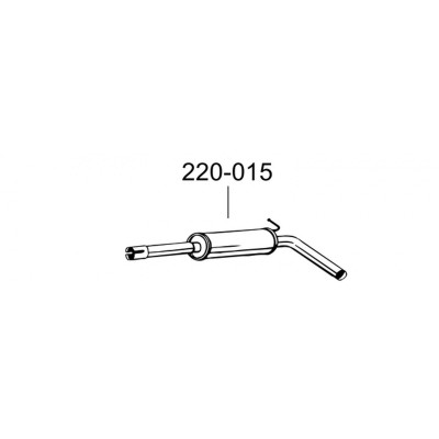Резонатор (середній глушник) Ауди А1 (Audi A1) / Сеат Ибица (Seat Ibiza) / Шкода Фабиа (Skoda Fabia) / Фольксваген Поло (VW Polo) (220-015) - Bosal