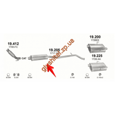 Резонатор Пежо 406 (Peugeot 406) 2.0HDi Turbo Diesel 98-99 (19.205) Polmostrow алюмінізірованний