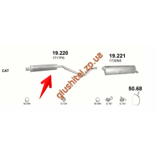 Резонатор Пежо 307/307СС (Peugeot 307/307CC) 2.0i -16V 01- (19.220) Polmostrow алюмінізірованний