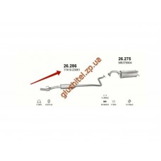 Резонатор Тойота Яріс 1.0 -16V (Toyota Yaris 1.0 -16V) (26.286) 99-03 Polmostrow алюмінізірованний