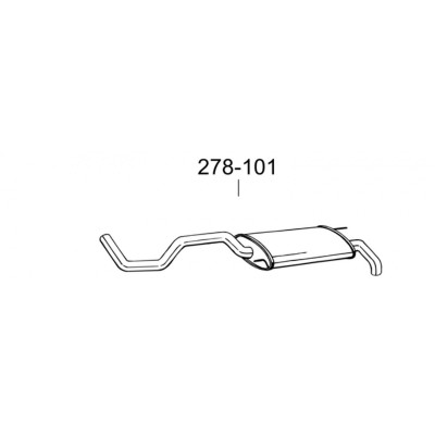 Глушник Сеат Ібіца (Seat Ibiza) 1.0 08/99-05/02 1.4i 99-02 (278-101) Bosal 23.72 алюмінізірованний