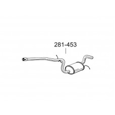 Глушитель Шкода Октавиа (Skoda Octavia) 04-05 (281-453) Bosal алюминизированный