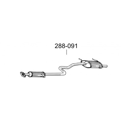 Резонатор Сузукі Свіфт (Suzuki Swift) 5D 1.3 kat 88-91 (288-091) Bosal 25.26 алюмінізірованний