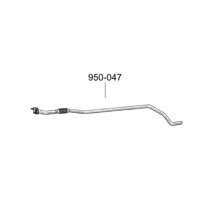 Труба Фіат Гранде Пунто (Fiat Grande Punto) 1.4, 05 (950-047) Bosal 07.436 алюмінізірованна