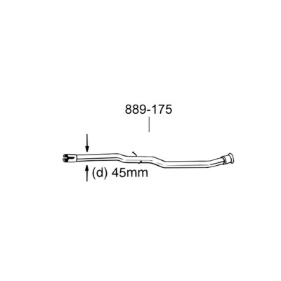 Труба Сітроен Берлінго (Citroen Berlingo)/Пежо Партнер (Peugeot Partner) 1.9D 96-00 (889-175) Bosal 04.254 алюмінізірованний
